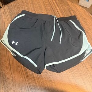 Under Armour Women's Black Shorts with blue